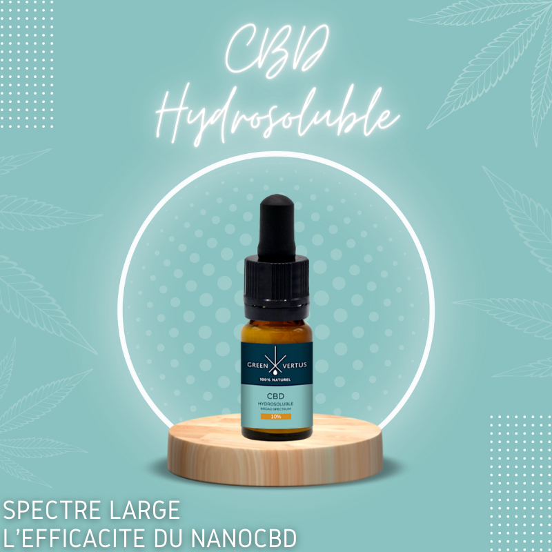 CBD Hydrosoluble Chanvre Bio Spectre Large Green Vertus 