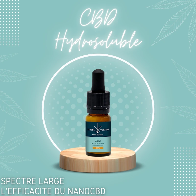 CBD Hydrosoluble Chanvre Bio Spectre Large Green Vertus 