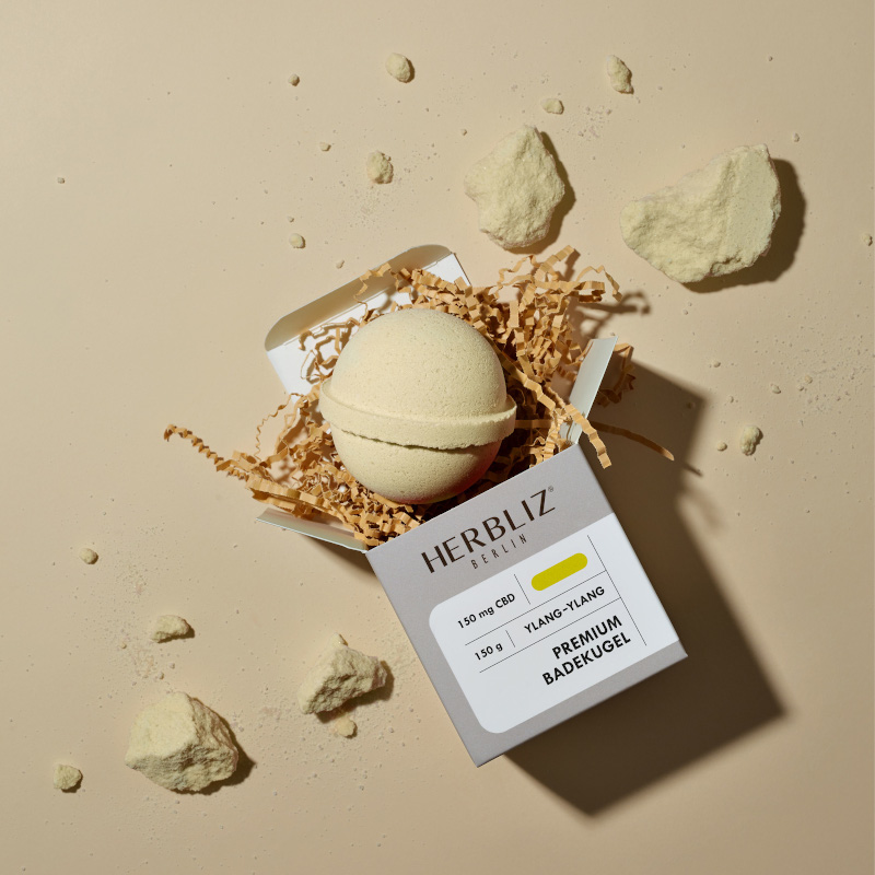 Boule de bain CBD et Ylang-ylang Herbliz Cosmétiques